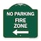 Signmission No Parking Sign Fire Zone W/ Left Arrow, Green & White Aluminum Sign, 18" x 18", GW-1818-23673 A-DES-GW-1818-23673 - alternate 1